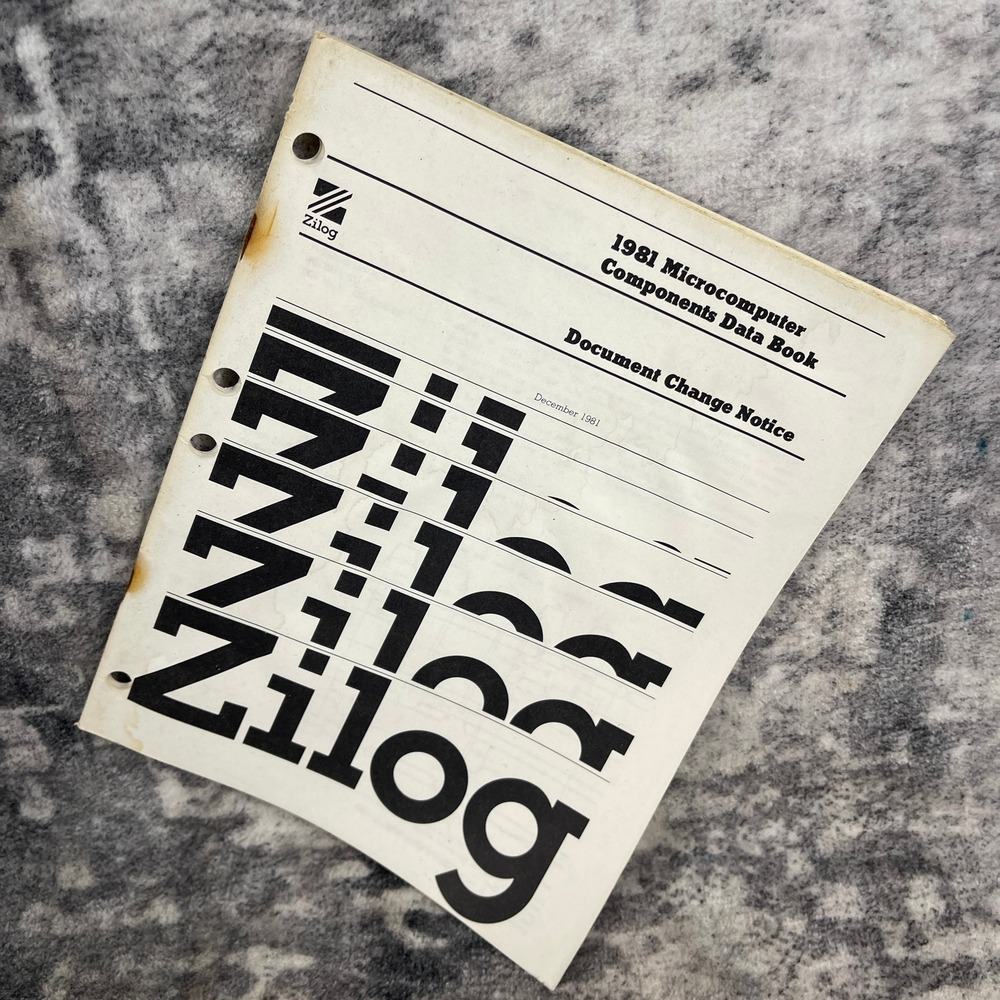 Vtg 1981 Zilog Microcomputer Components Data Book Document Change Notice Rare